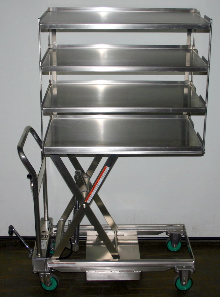 VESTIL STAINLESS STEEL HYDRAULIC SCISSOR LIFT CART