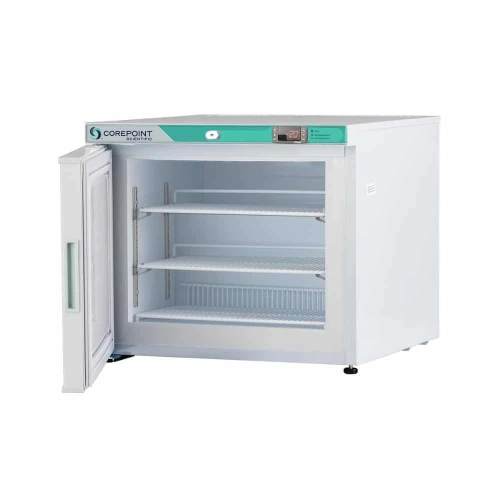 1.7 cu. ft Corepoint Scientific™ White Diamond Series Countertop Freezer Freestanding, Left Hinged
