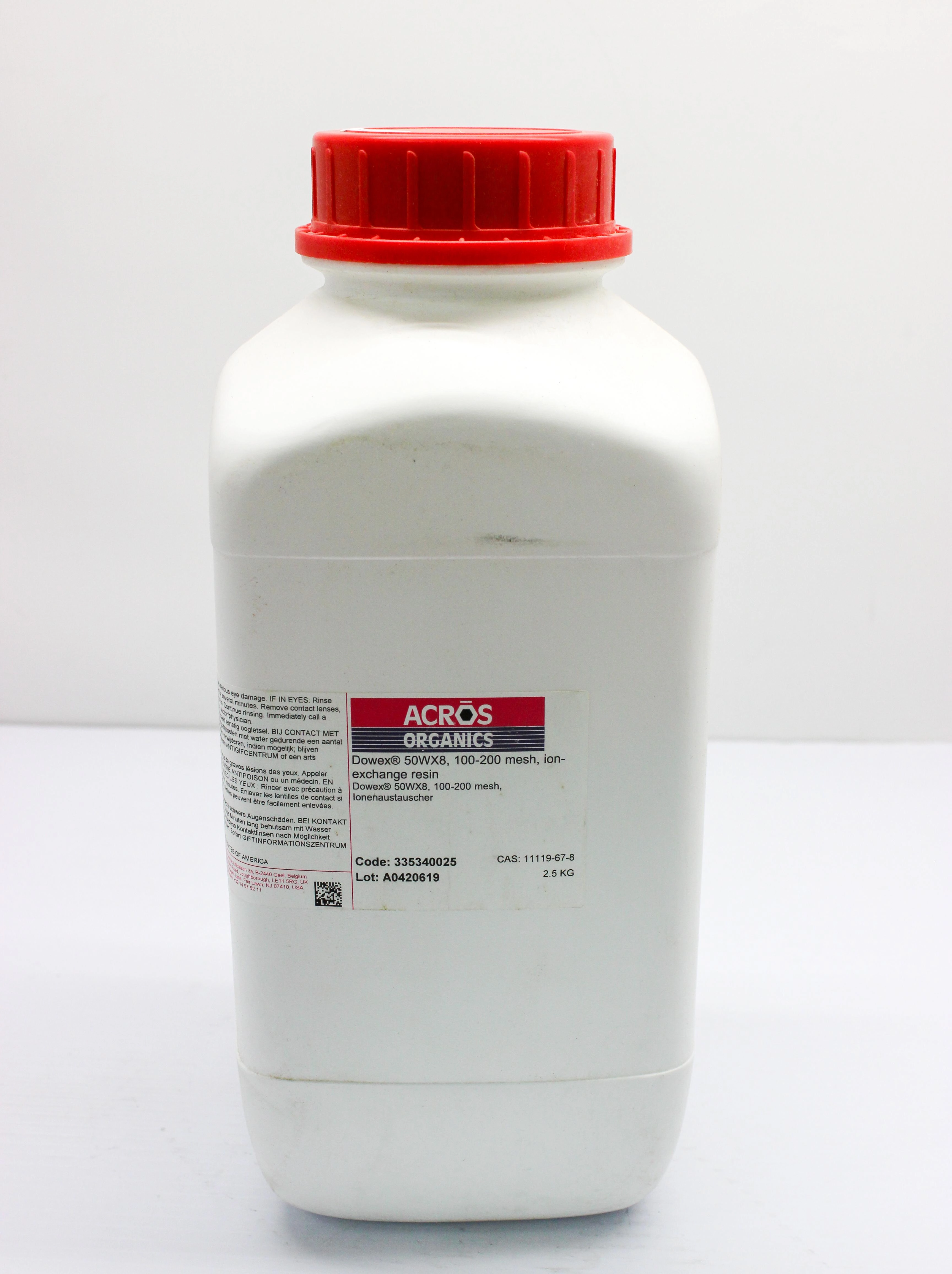 Acros Dowex 50WX8 Ion Exchange Resin 100-200 Mesh Analytical Separation - 33200945439