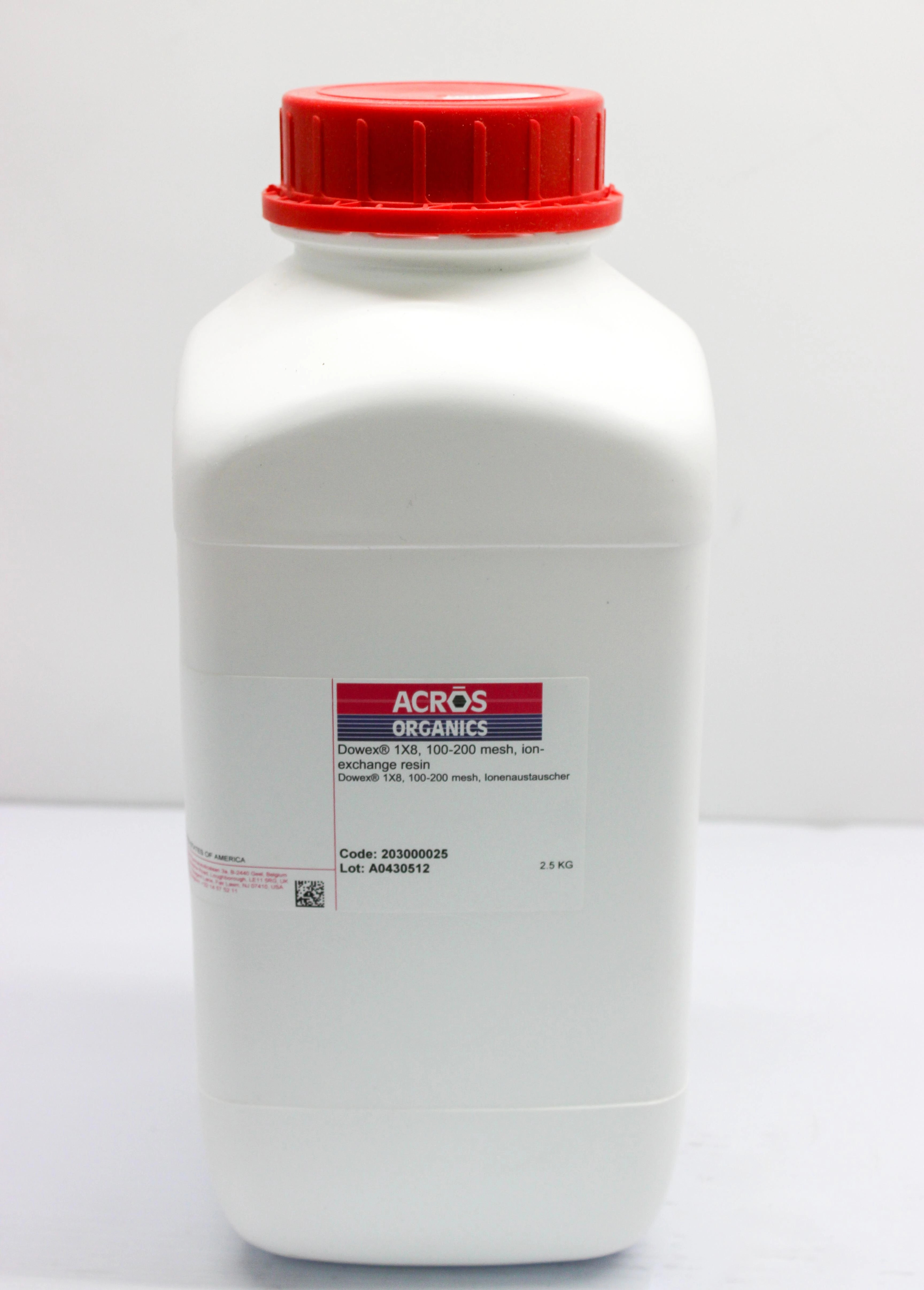 Acros Dowex 1X8 Ion-Exchange Resin 100-200 mesh Anion Separation 2.5Kg - 3320085871