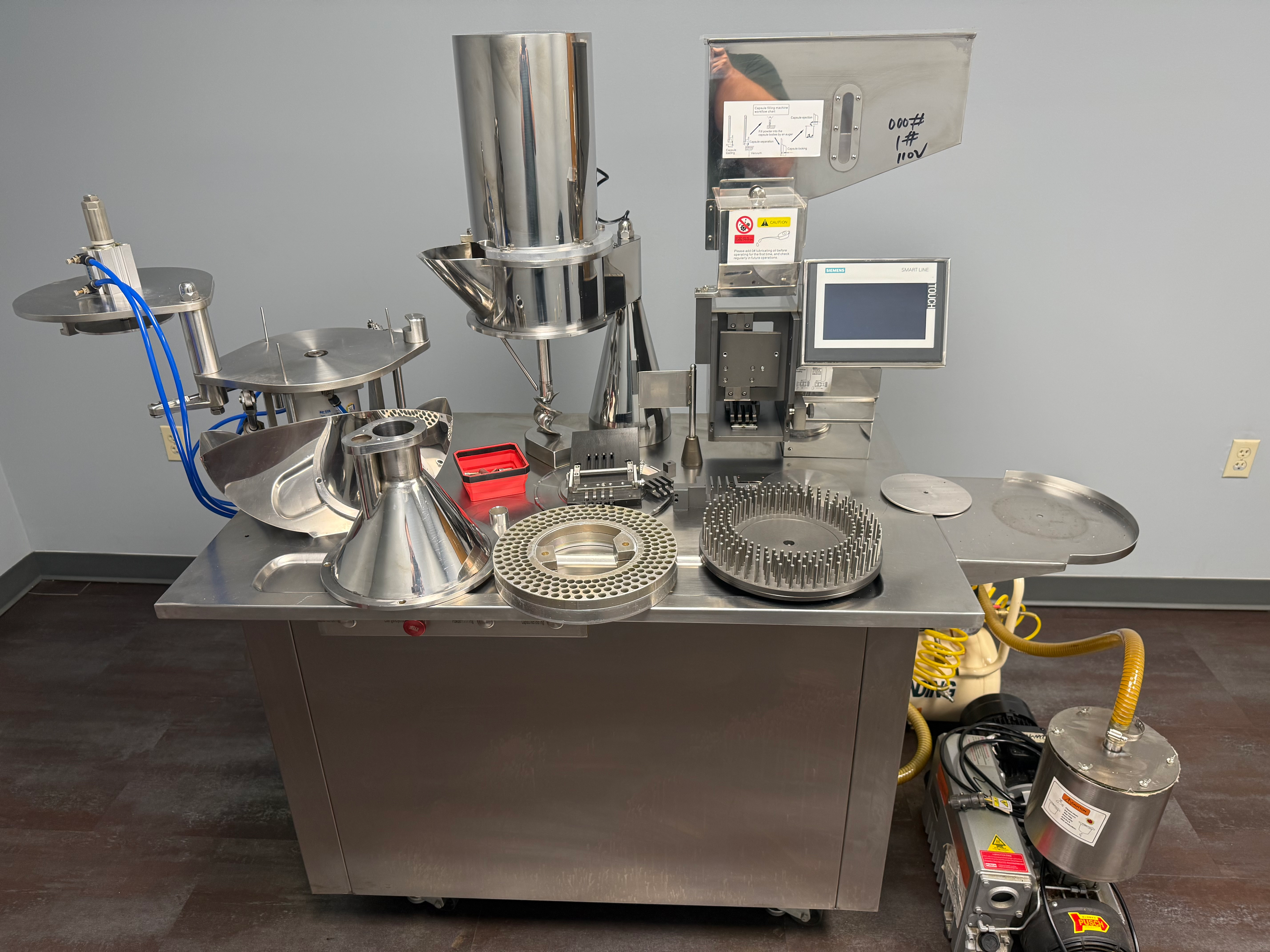 JTJ-V Horizontal Type Semi-auto capsule filling machine (standard for powder), with automatic separation Size 1 and 000