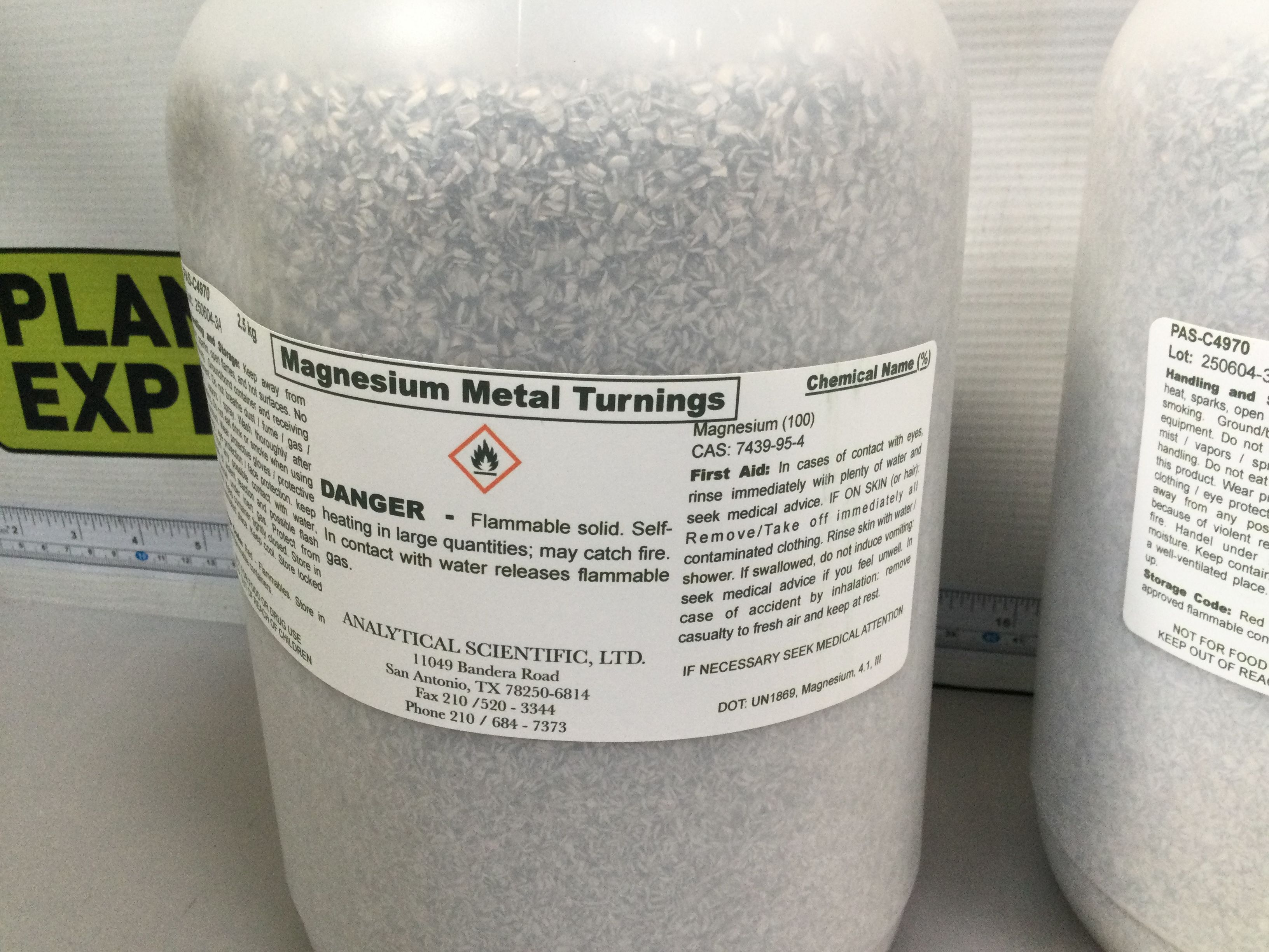 Magnesium Metal Turnings – 2.5kg, 99.8% Purity – 