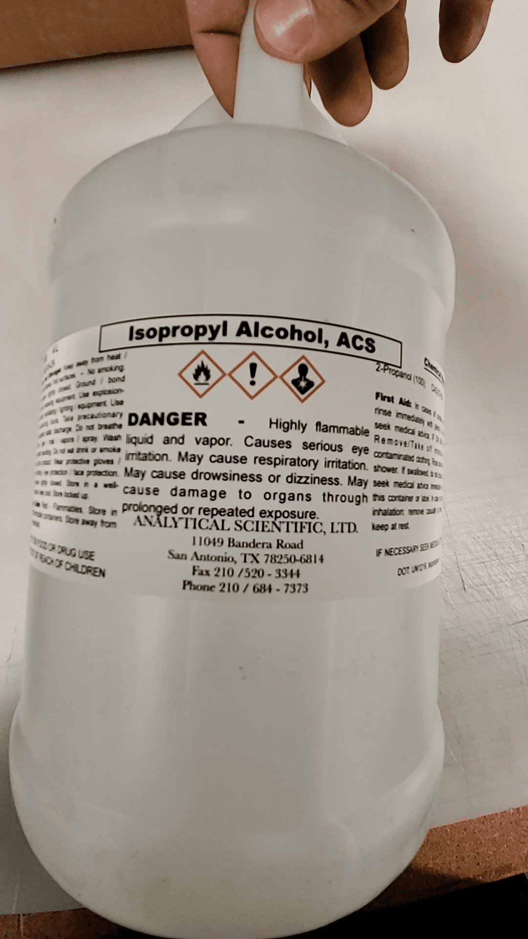 Isopropyl Alcohol 99.99% ACS Grade – 4L Sealed Bottle 