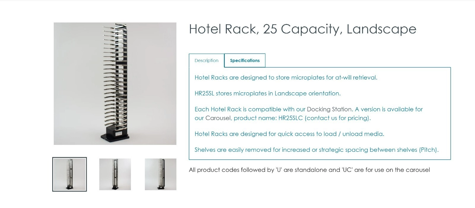 Peak Robotics, Hotel Rack, 25 Capacity, model# HR2
