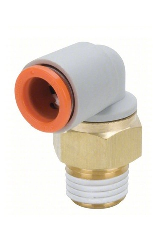 SMC Union Elbow: Brass, Push-to-Connect x MNPT, Fo