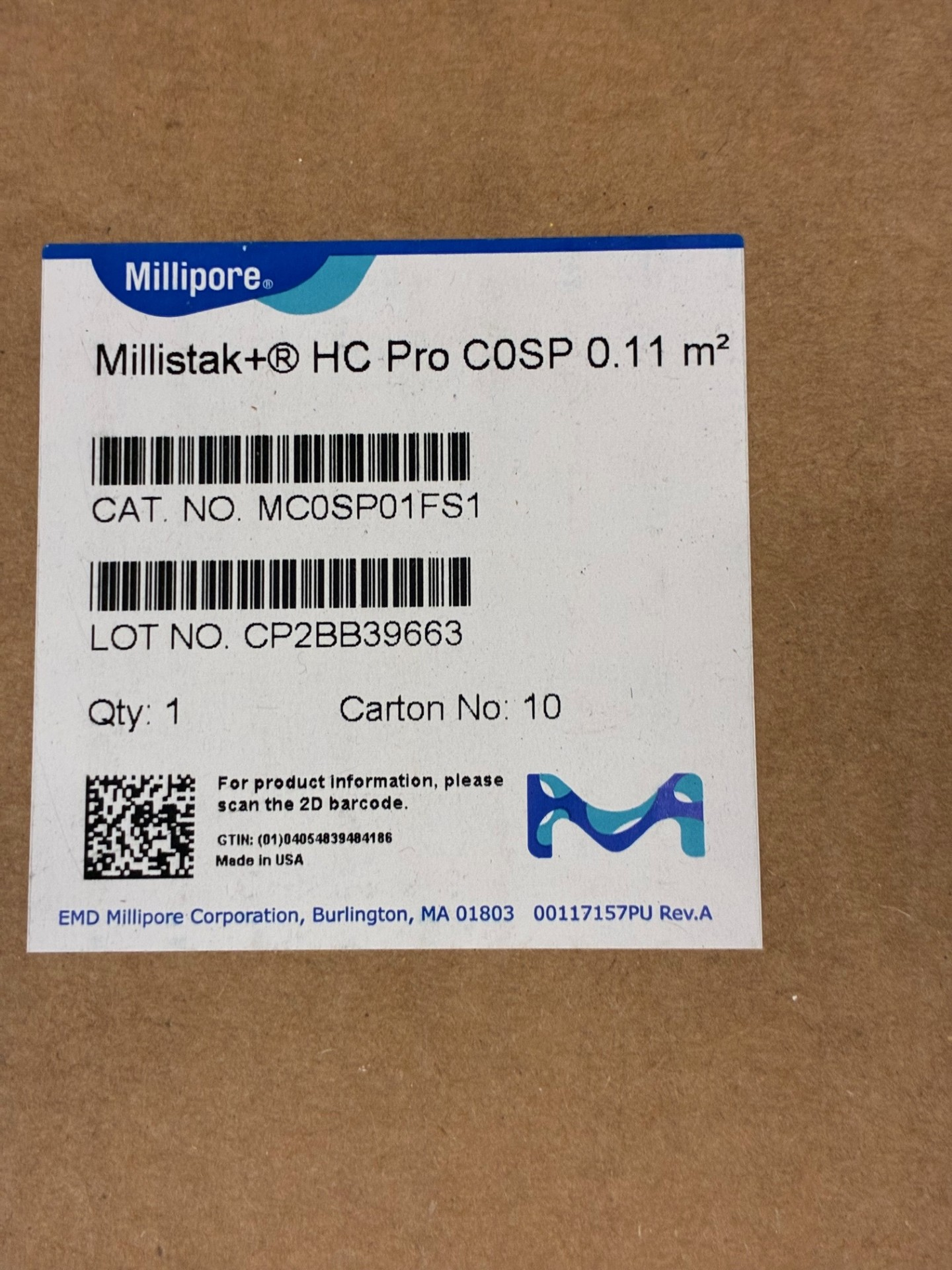 Millistak+ HC Pro D0SP 0.11m2 Filters