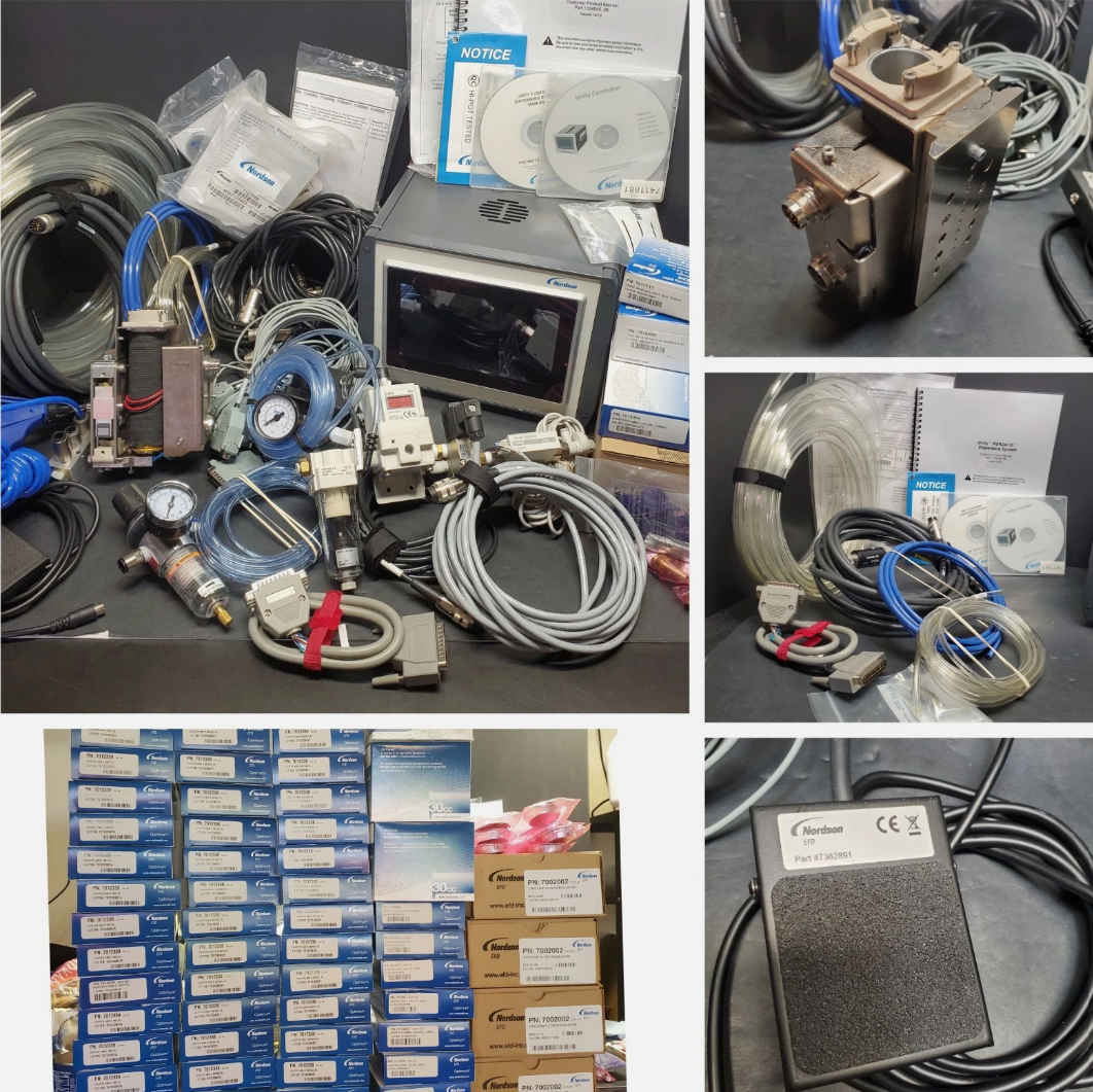 Nordson Vulcan Jet Dispensing System w/ Many Extras Hoses Regulators Etc 1125557
