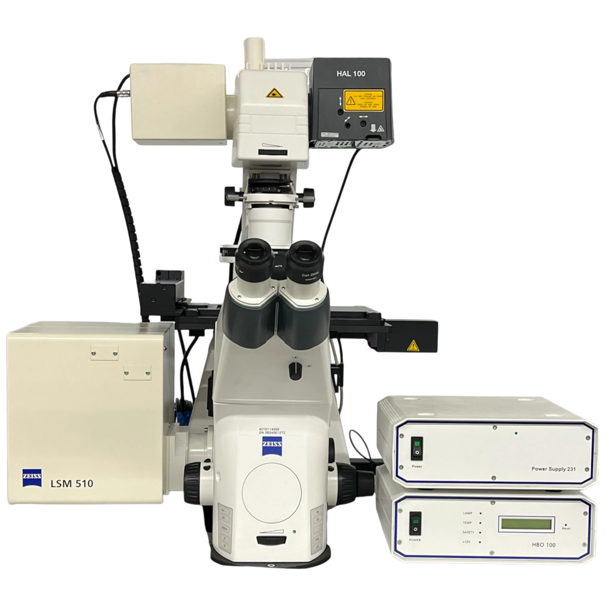Zeiss LSM 510 Laser Scanning Confocal w/ Axio Observer Z1 Inverted Phase Contrast Fluorescence Motorized w/ Optional Definite Focus (1, 2, or 3) Confocal