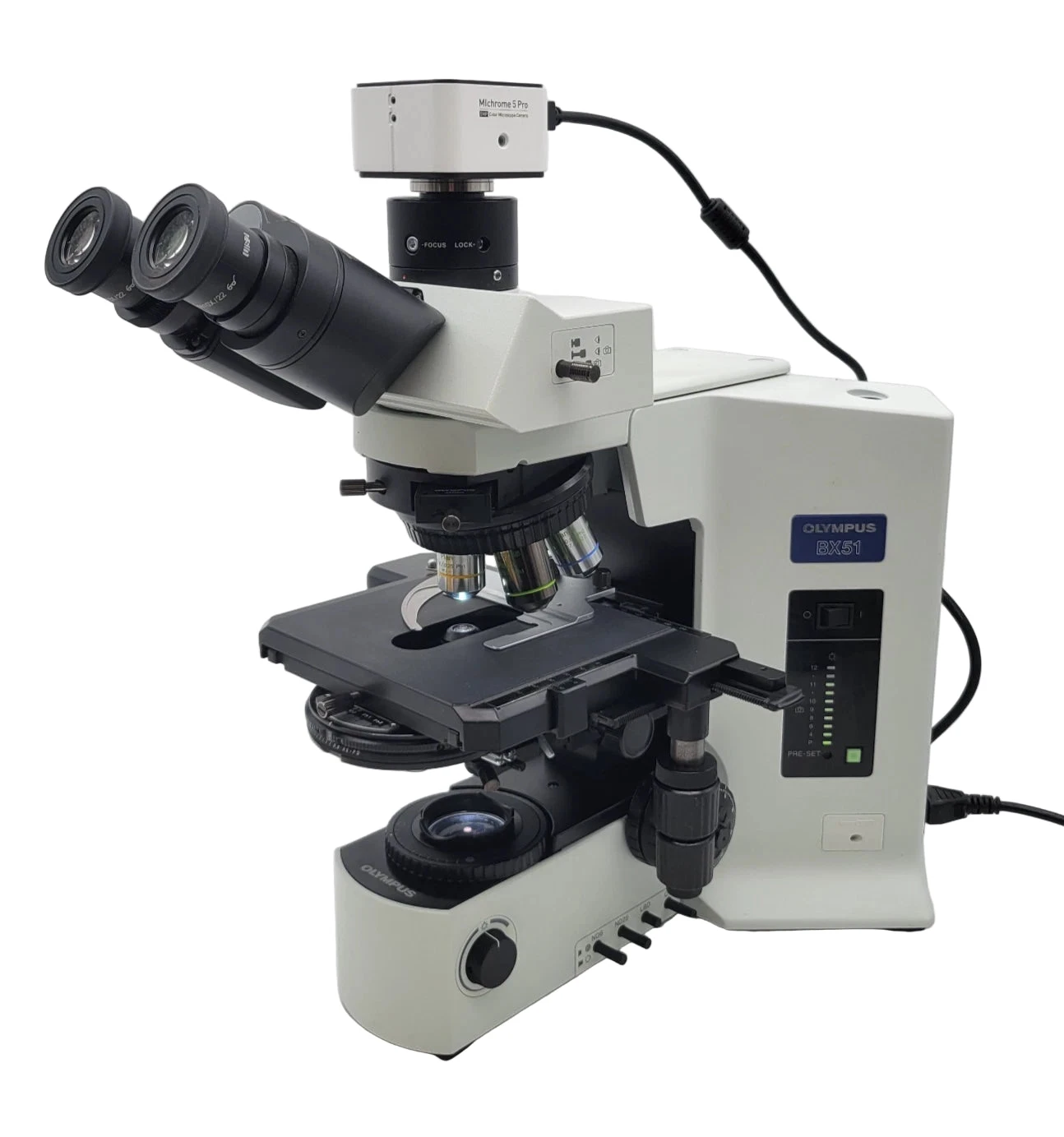 Olympus Microscope BX51 with DIC, Phase Contrast, Trinocular Head &amp; Camera