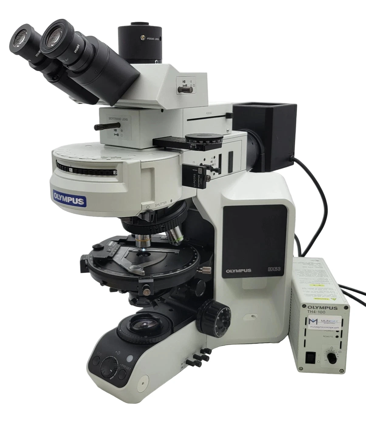 Olympus Microscope BX53 Pol Polarizing with Bertrand Lens &amp; Trinocular Head