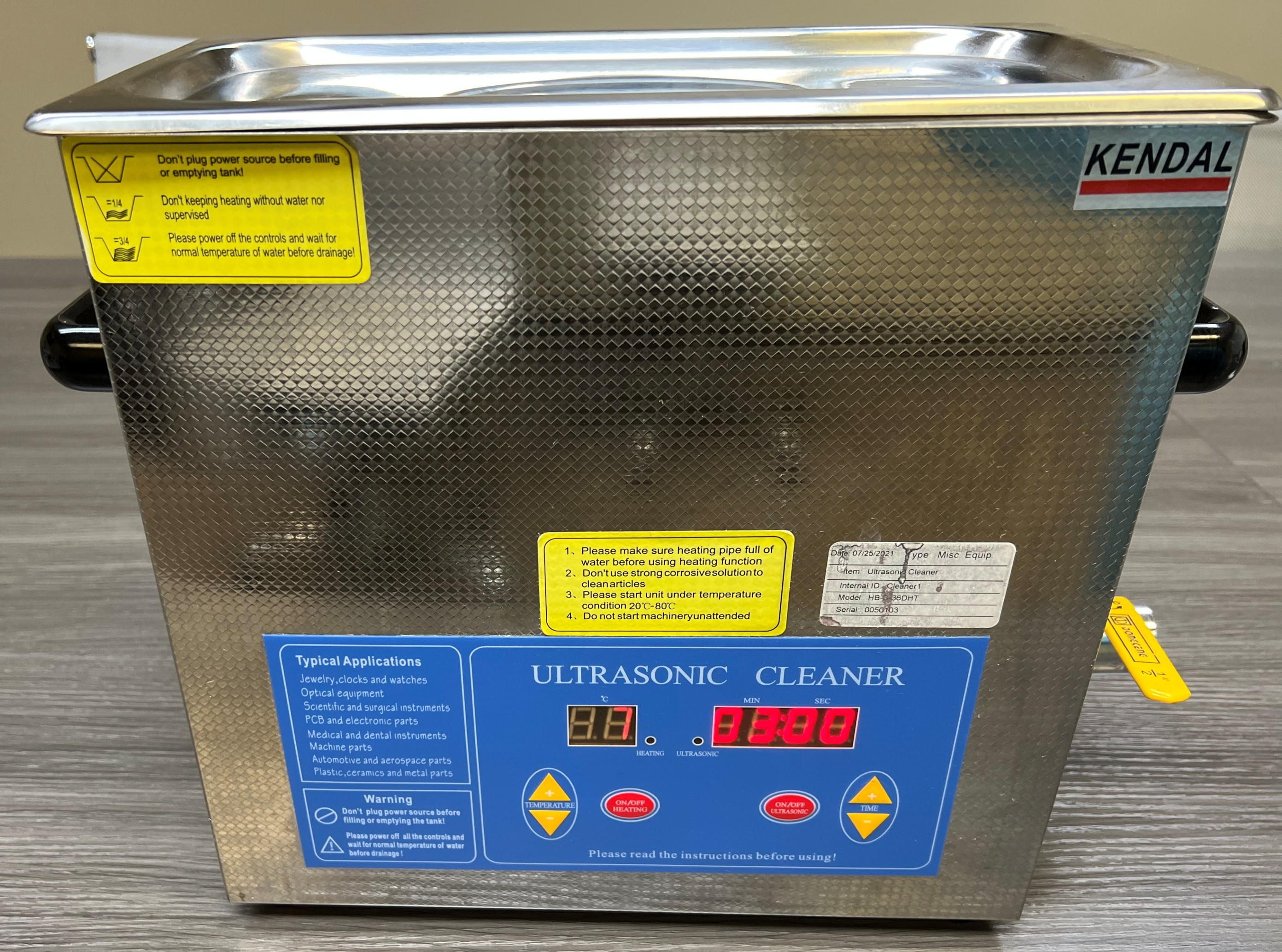 Kendal Ultrasonic Cleaner – Model HB-S-36DHT | Digital Lab Cleaner