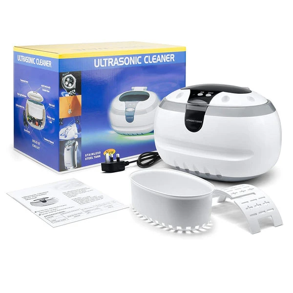 Mini Ultrasonic Cleaner with Stainless Steel Tank - 0.6 Liters