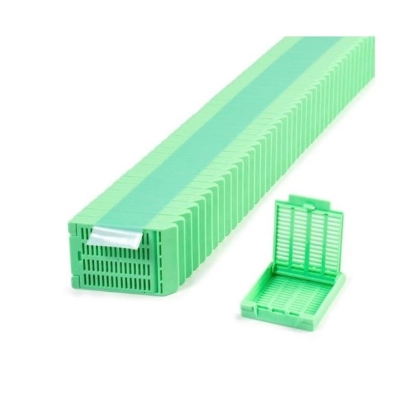 Simport Green Slimsette Tissue Cassettes In Quickload Stacks (Taped) (Cs/2000) M509-4T