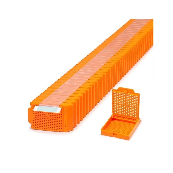 Simport Orange Histosette II Biopsy Cassettes In Quickload Stack (Taped) (Cs/2000) M493-11T