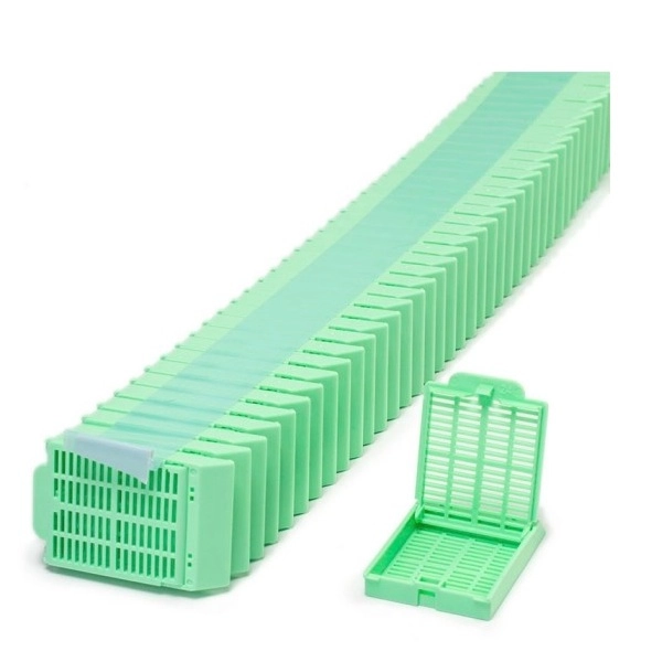 Simport Green Histosette II Tissue Cassettes In Quickload Stack (Taped) (Cs/2000) M492-4T