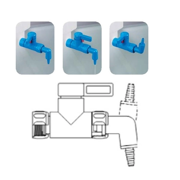 Dynalon NEW Stopcock, Spigot Angled 3/4" Threads 805253-1310