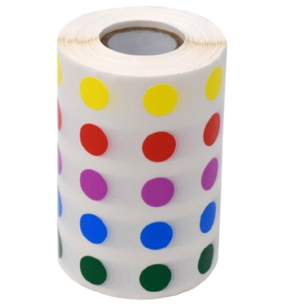 Globe Scientific Label Rolls, Cryo, 13mm Dots, for 1.5-2mL Tubes, Assorted Roll of 5000 LCR-13RW