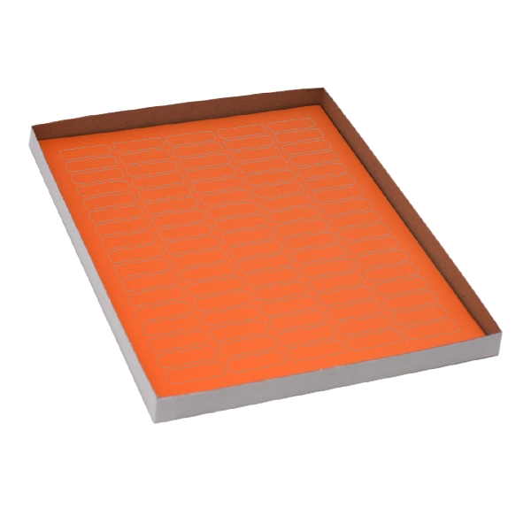 Globe Scientific Label Sheets, Cryo 33x13mm for 1.5-2mL Tube 20 Sheet Orange Box of 1700 LCS-33X13N