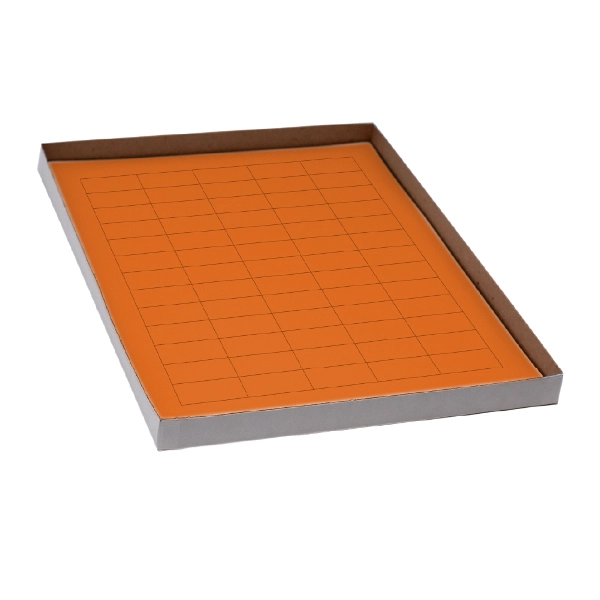 Globe Scientific Label Sheets, Cryo, 38x19mm for General Use 20 Sheet Orange Box of 1200 LCS-38X19N