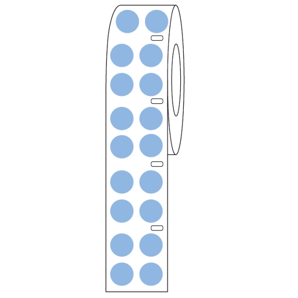 Globe Scientific Label Roll, Cryo, Direct Thermal 13 mm Dots for 2.0mL Tubes, Blue Roll/4000 LTC-13B