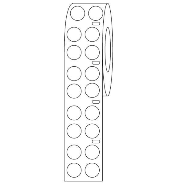 Globe Scientific Label Roll, Cryo Direct Thermal 13 mm Dots for 2.0mL Tubes White Roll/4000 LTC-13W