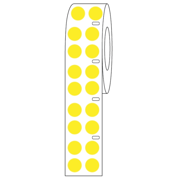 Globe Scientific Label Roll, Cryo Direct Thermal 13 mm Dots for 2.0mL Tubes Yellow Roll/4000 LTC-13Y