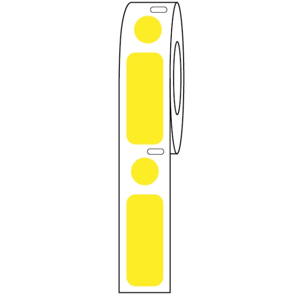 Globe Scientific LabelDot Combo Roll Cryo Direct Thermal for 2.0mL Tube Yellow Box/500 LTC-33X13-95Y
