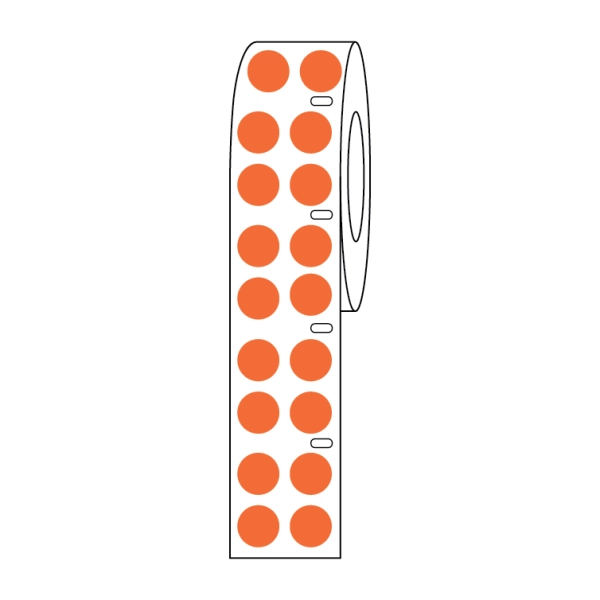 Globe Scientific Label Roll, Cryo, Direct Thermal, 9.5mm Dots, 1.5mL Tube Orange Roll/4000 LTC-95N