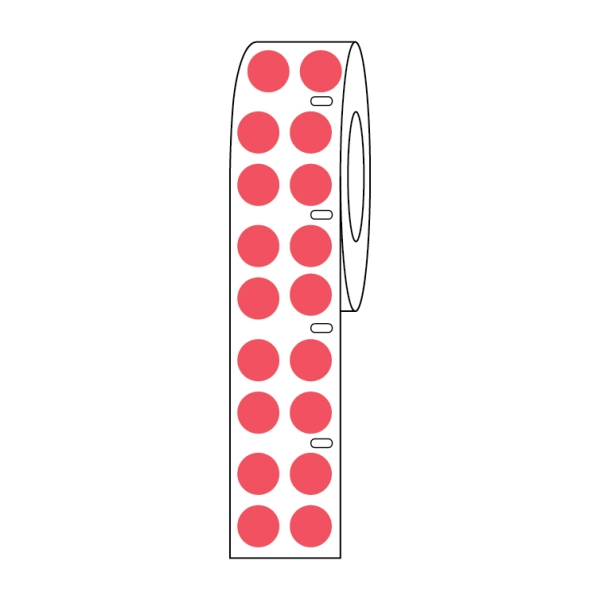 Globe Scientific Label Roll, Cryo, Direct Thermal, 9.5mm Dot for 1.5mL Tube Red Roll/4000 LTC-95R