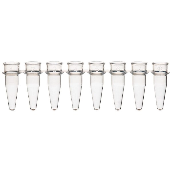 Globe Scientific 0.2mL 8-Strip Tubes, No Caps, Natural PCR-02S