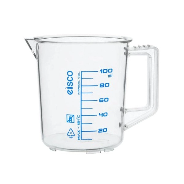 Eisco 100ml Measuring Jug TPX Plastic - Printed Graduations - Eisco Labs CH0357I