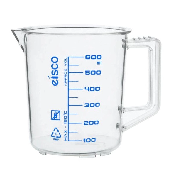 Eisco 600ml Measuring Jug TPX Plastic - Printed Graduations - Eisco Labs CH0357K