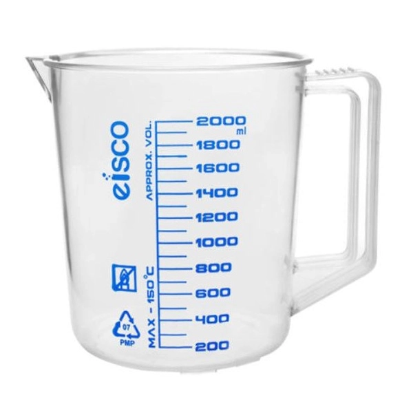 Eisco 2000ml Measuring Jug TPX Plastic - Printed Graduations - Eisco Labs CH0357M
