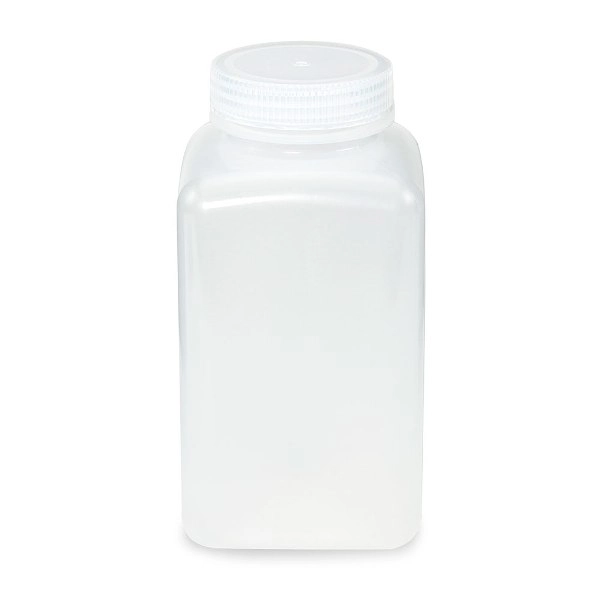 Globe Scientific 1000mL Diamond RealSeal Bottle, Wide Mouth, Square PP with PP Closure BAG/6 7161000