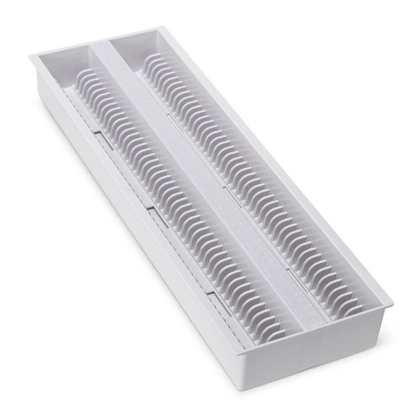Globe Scientific Slide Draining Tray, 100-Place for up to 200 Slides, ABS, White 513252W-1