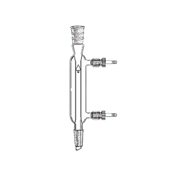 Ace Glass Condenser, Liebig, No Hold Up, 250mm, 24/40 Joints Top &amp; Bottom, Inlet/Outlet 5997-133
