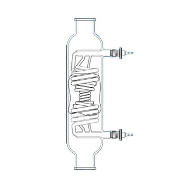 Ace Glass Condenser, Triple Coil, 2In Beaded Pipe Top And Bottom Joints, Complete Ace-Safe 6017-212