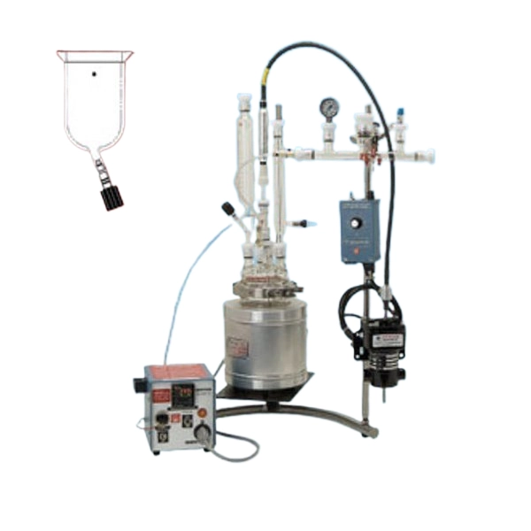 Ace Glass 500ml Pressure Vessel Body, Plain, 60mm Flange, 0-8mm Valve And 28/15 Ball Joint 6425-04