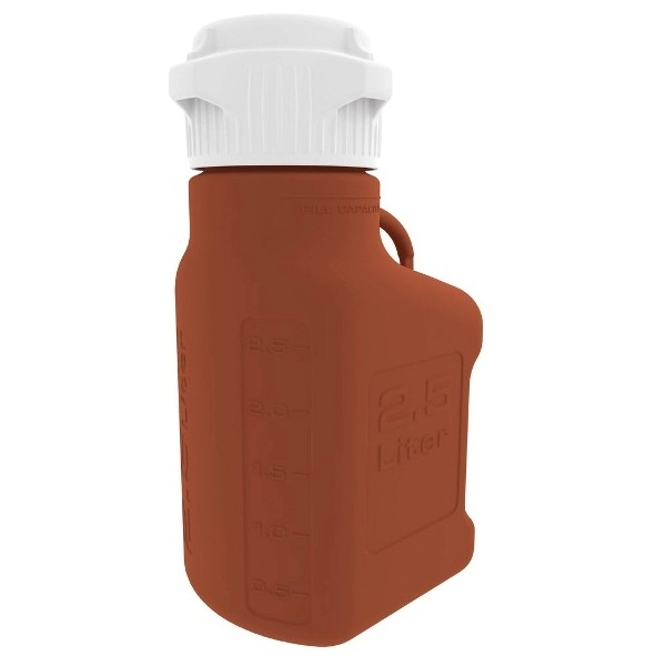 Foxx Life Sciences EZBio Carboy, Amber HDPE, 2.5 L, No Spigot, 83 mm, Non Sterile, 1/EA 51K-5C52-FLS