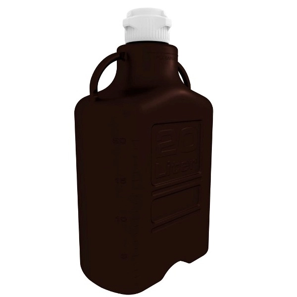 Foxx Life Sciences EZBio Carboy, Dark Amber PP, 20 L, No Spigot 83 mm, Non Sterile 1/EA 51N-5H52-FLS