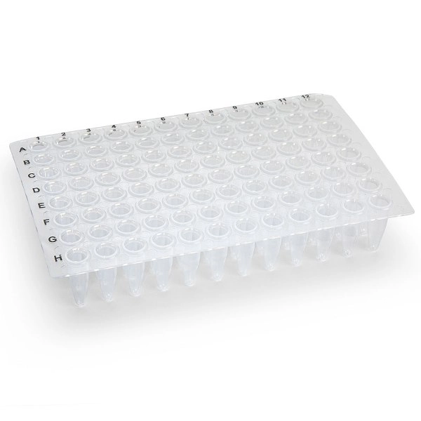 Globe Scientific 0.2mL 96-Well PCR Plate, No Skirt, Cuttable Flat Top, Clear BOX/10 PCR-NS-02-CUT