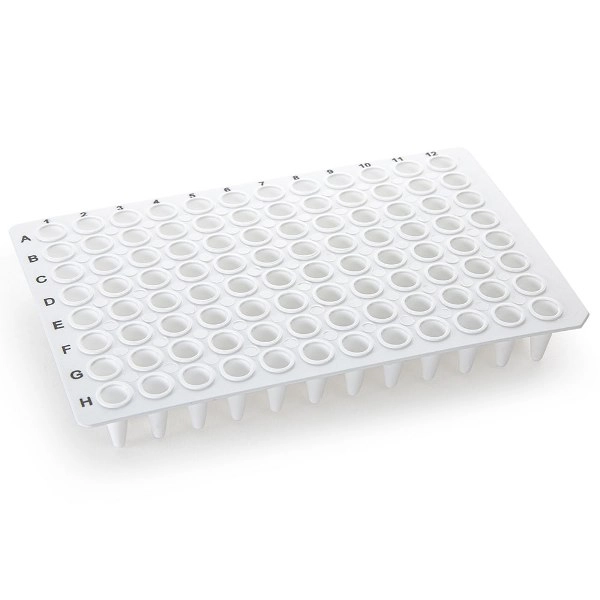 Globe Scientific 0.1mL 96-Well PCR Plate, Low-Profile, No Skirt, White BOX/20 PCR-NS-01W