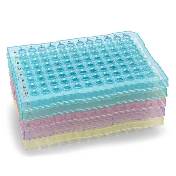Globe Scientific 0.2mL 96-Well PCR Plate, Half Skirt (ABI-style), Flat Top BOX/10 PCR-HS-FL02-RW