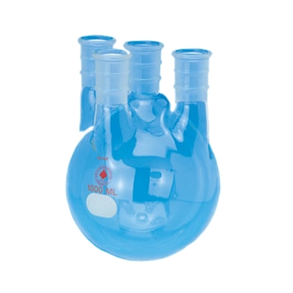 Ace Glass Flask, Round Bottom, Heavy Wall, Four Neck, 3L, 29/42 Center, 29/42 Sides 6952-237