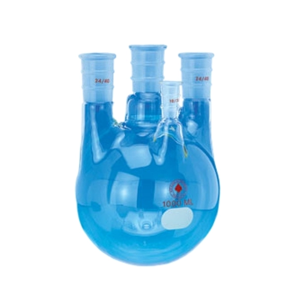 Ace Glass Flask, Round Bottom, Four Neck, 1L, 29/42 Center, (2) 24/40, (1) 10/30 Sides 6953-12