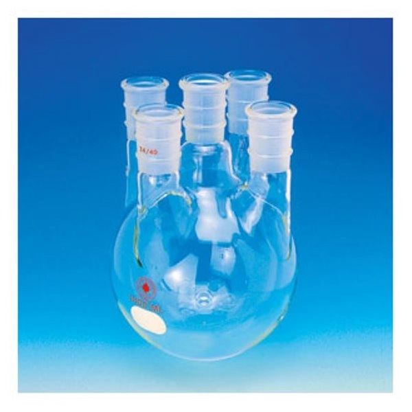 Ace Glass Flask, Round Bottom, Heavy Wall, Five Neck, 3L, 45/50 Center, (4) 24/40 Sides 6957-238