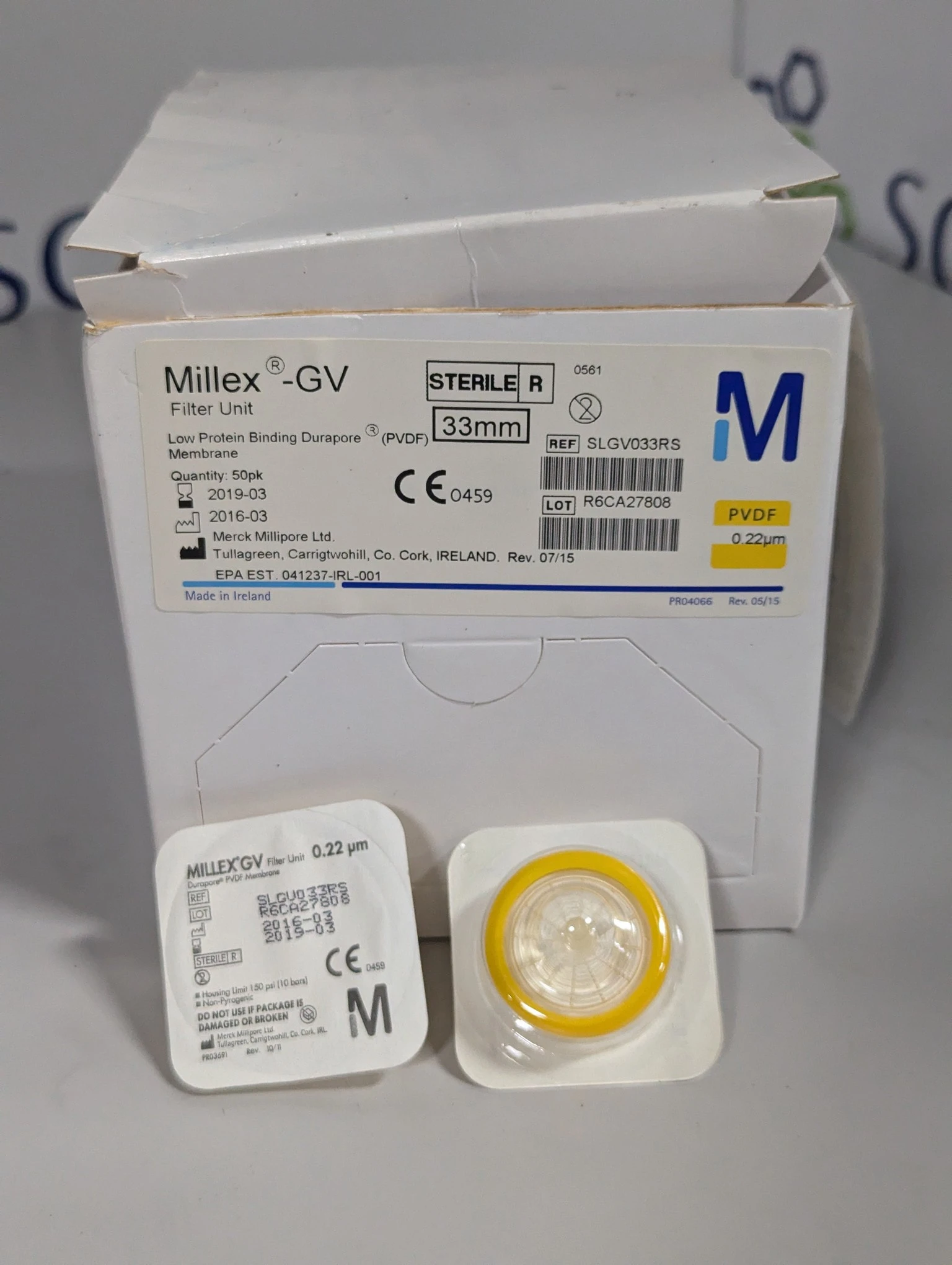 Millex  GV 0.22um PVDF Low Protein Binding Syringe Filters Durapore