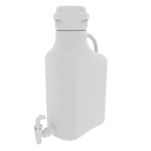 Foxx Life Sciences 5L (1 Gal) High Density Poly (HDPE) Carboy with 83B Cap and Spigot 152-1211-OEM