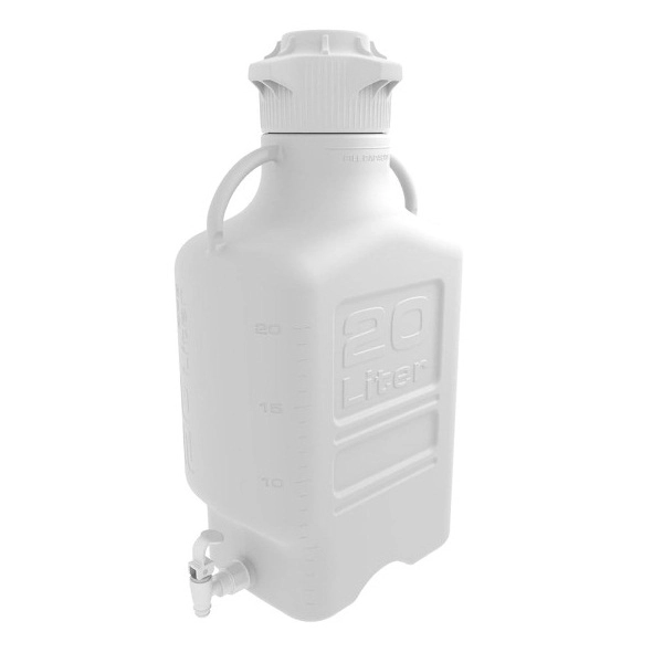 Foxx Life Sciences 20L (5 Gal) High Density (HDPE) Carboy with 120mm Cap and Spigot 152-3221-OEM