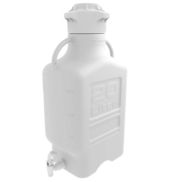 Foxx Life Sciences 20L (5 Gal) Polypropylene (PP) Carboy with 120mm Cap and Spigot 155-3221-OEM